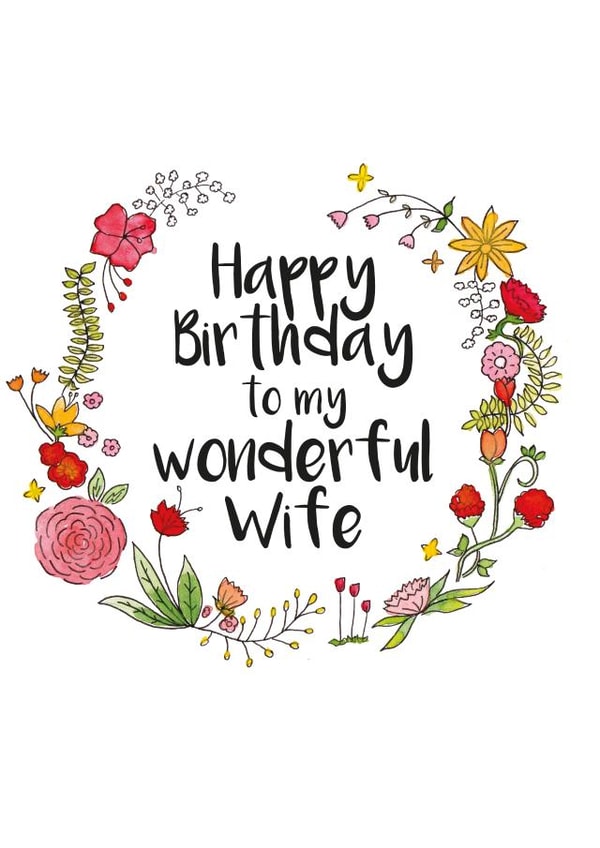 Floral wonderful wife birthday card created by Ivorymint cards