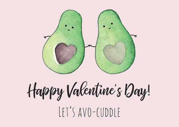 avocado love Valentines Day Card 28707 created by Nicole Julia