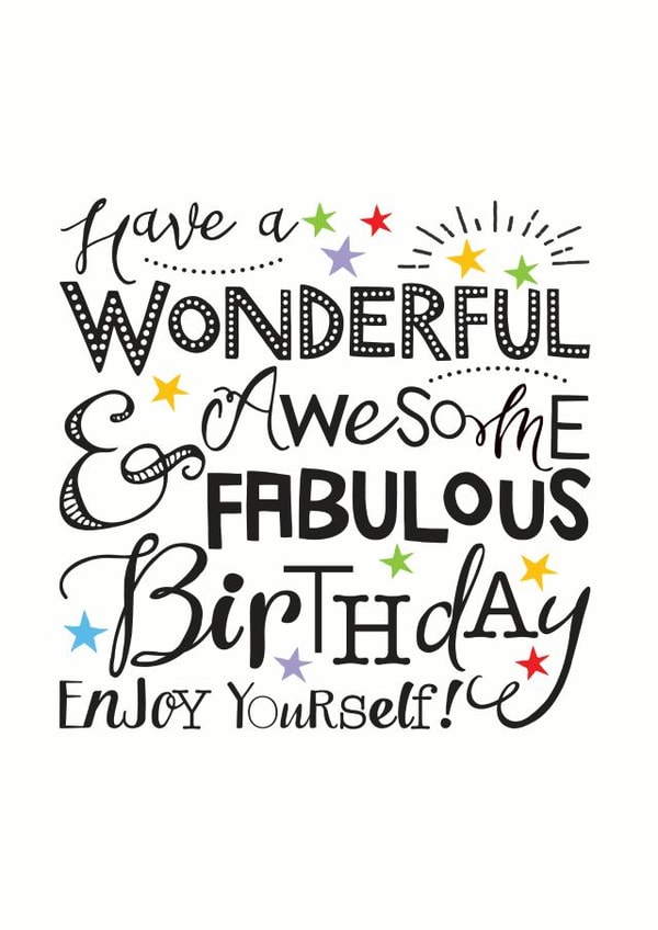 Wonderful Birthday Wishes Type Card created by Little Red Cherry