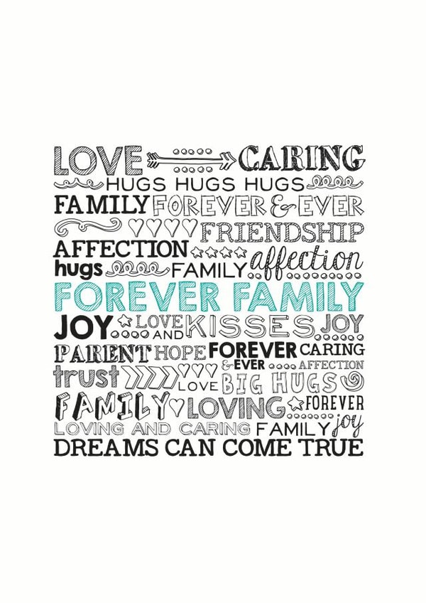 Adoption / Forever Family Type Card created by Little Red Cherry