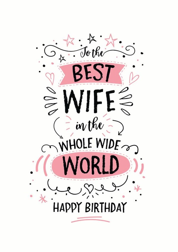 Best Wife in the Whole Wide World Happy Birthday Card created by Little Red Cherry