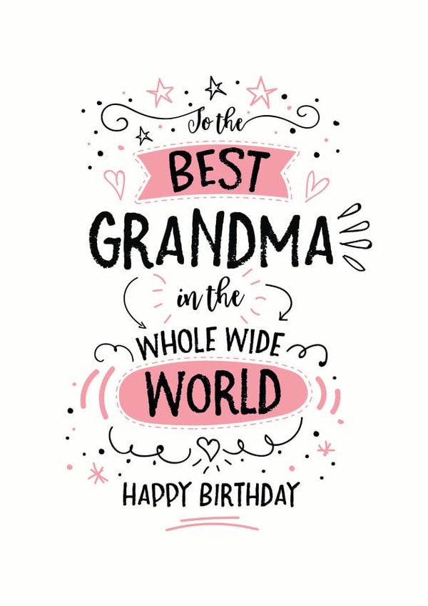 Best Grandma in the Whole Wide World Happy Birthday Card created by Little Red Cherry