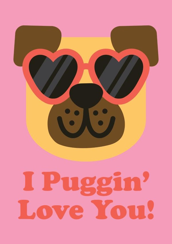 Puggin' Love You - Valentines Card created by Studio Boketto