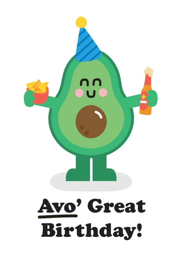 Avocado Birthday Card created by Studio Boketto