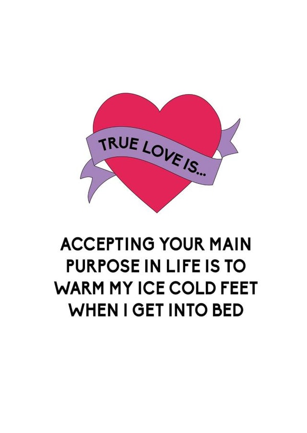 Funny Valentines Card | Funny Husband Valentines Card | Funny Wife Valentines Card | Ice Cold Feet created by Bettie Confetti