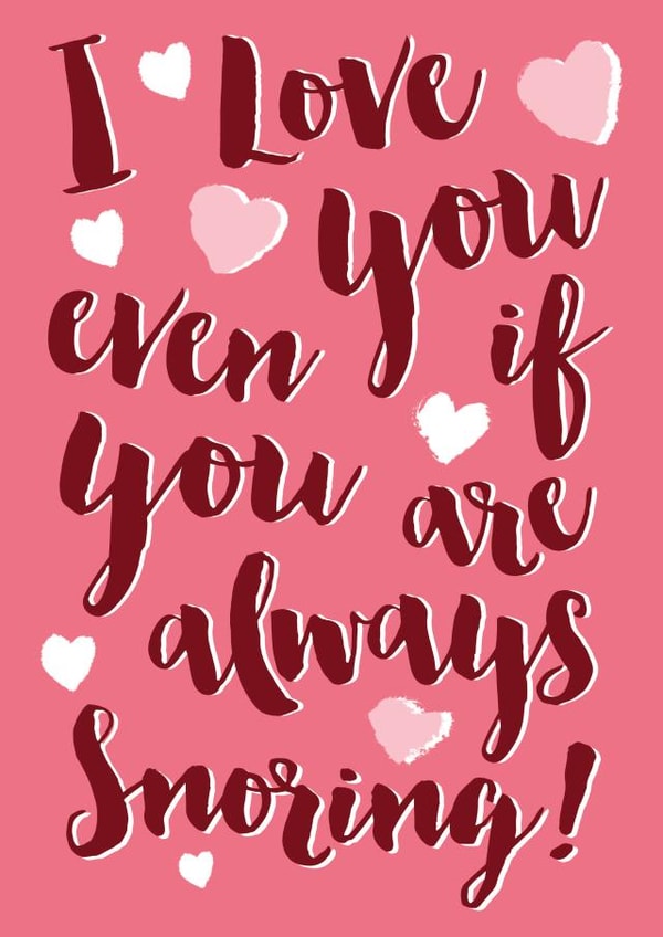 snore husband Valentines Day Card 31697 created by Alexia Claire