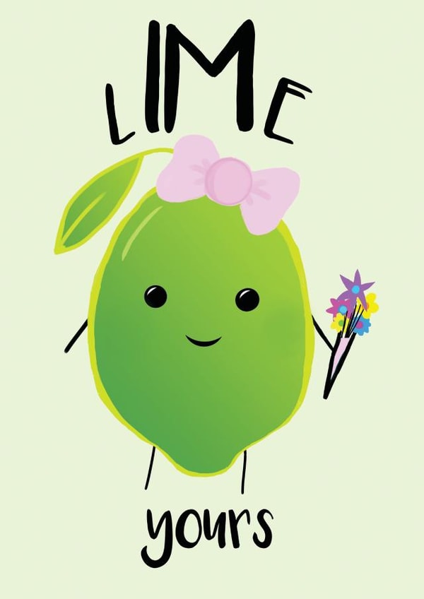 lime fruit Valentines Day Card 35997 created by Tori's Little Bubble