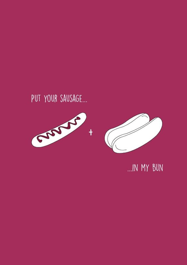 sausage hotdog Valentines Day Card 35900 created by Gillian Panter