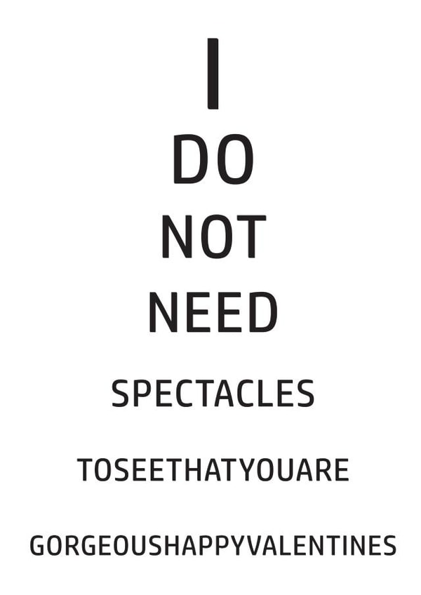 spectacles optician Valentines Day Card 36240 created by Lindsey Best