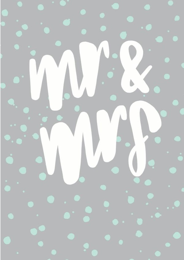 Mr & Mrs - Simple grey wedding card created by Sadler Jones