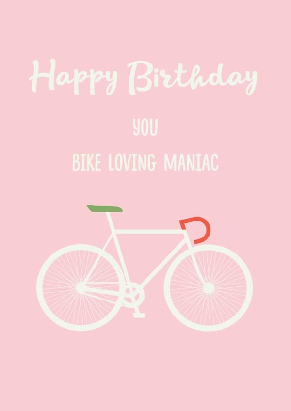 cyclist bike Birthday Card 8501 created by Rudi & Co.