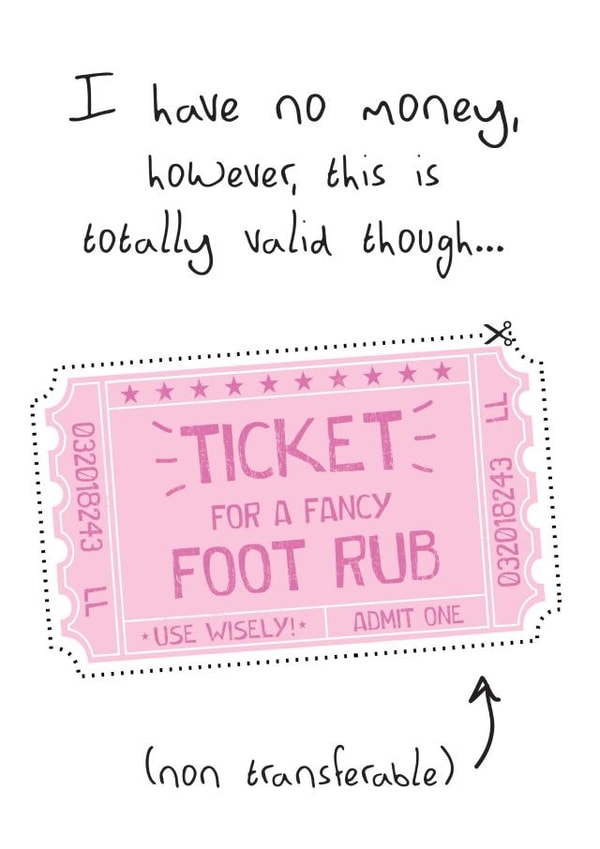 A birthday coupon for a foot rub created by Lynsey Luu