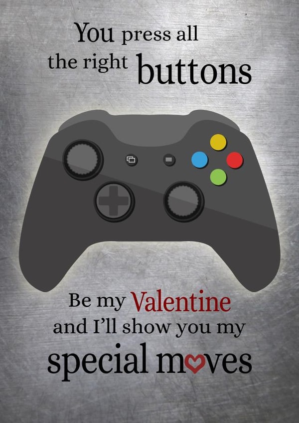 gamer videogame Valentines Day Card 33250 created by Naughty Nature