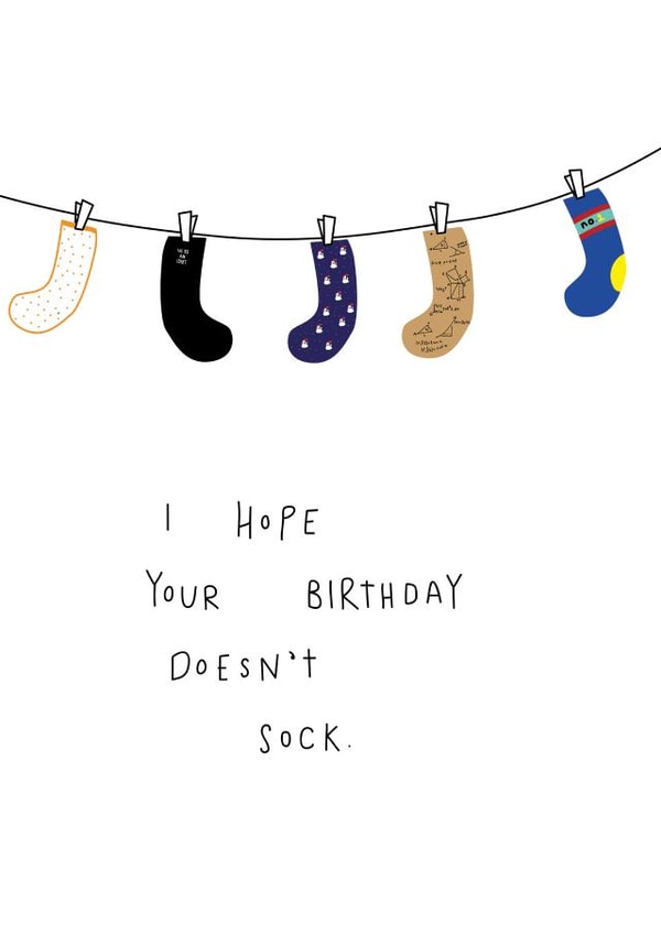 socks Illustration Birthday Card 9812 created by Jemima de Viell