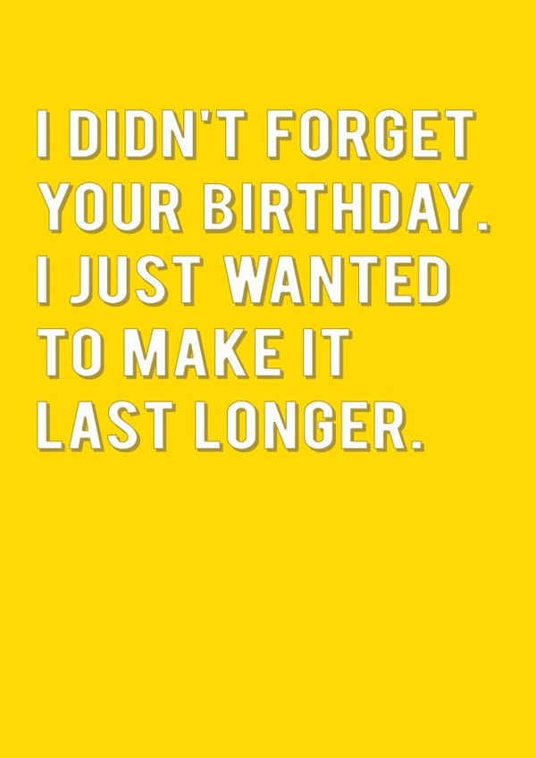 Belated Funny Birthday Card 6581 created by Redback Cards