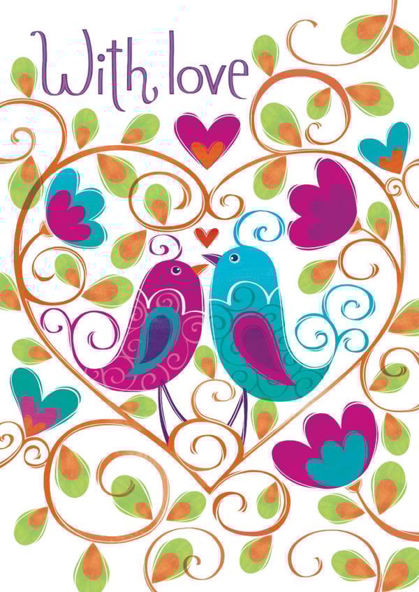 valentines birds Card 35908 created by Cathy Brear