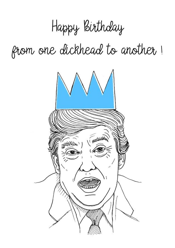 Dickhead birthday card created by Adam Regester
