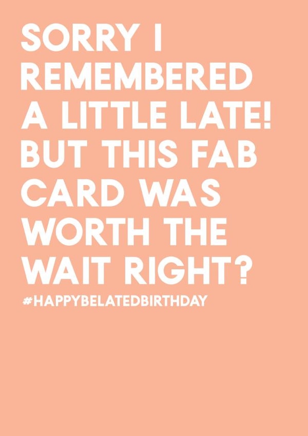 belated forgot Birthday Card 2831 created by Always Sparkle