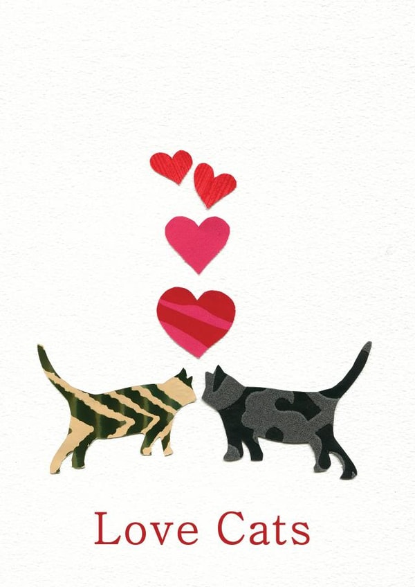 cat hearts Valentines Day Card 36546 created by Ticketyboo