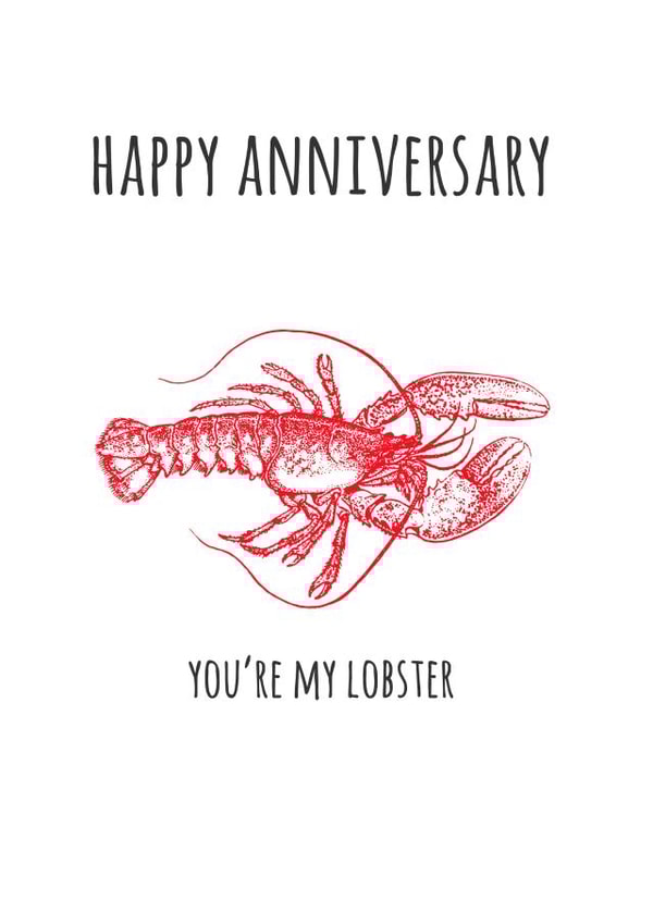 love lobster Anniversary Card 13415 created by Betty Kitten