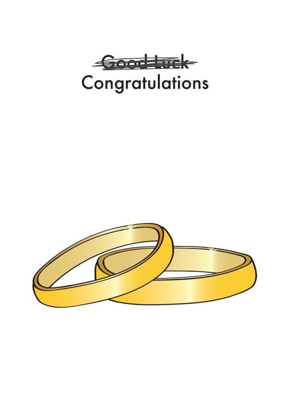 Gold rings congratulations - wedding card created by OBJECTABLES