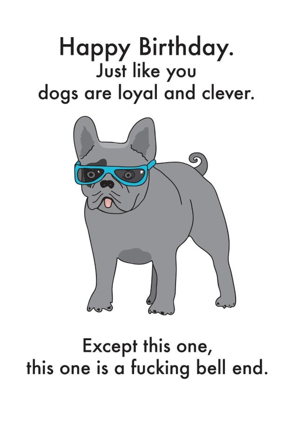 dog bulldog Birthday Card 12800 created by OBJECTABLES