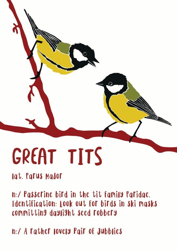 Great Tits Card 32881 created by Newton and the Apple
