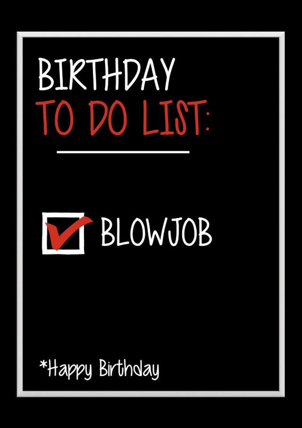 Blowjob naughty Birthday Card 8113 created by Filthy Sentiments
