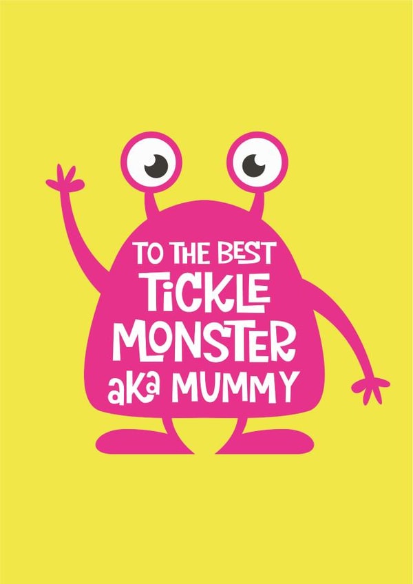 Mummy the tickle monster card created by Poppy Lane