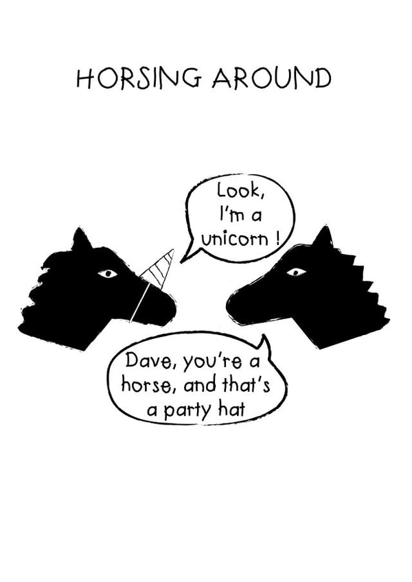 unicorn funny Love & Friendship Card 13492 created by Oh My! Designs