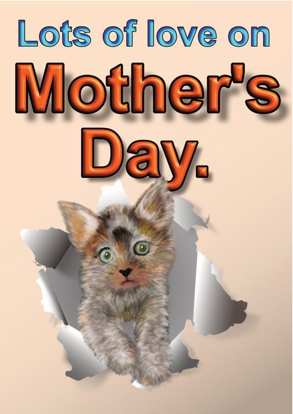 Kitten 3D Mothers Day Card 36402 created by Nigel Brock