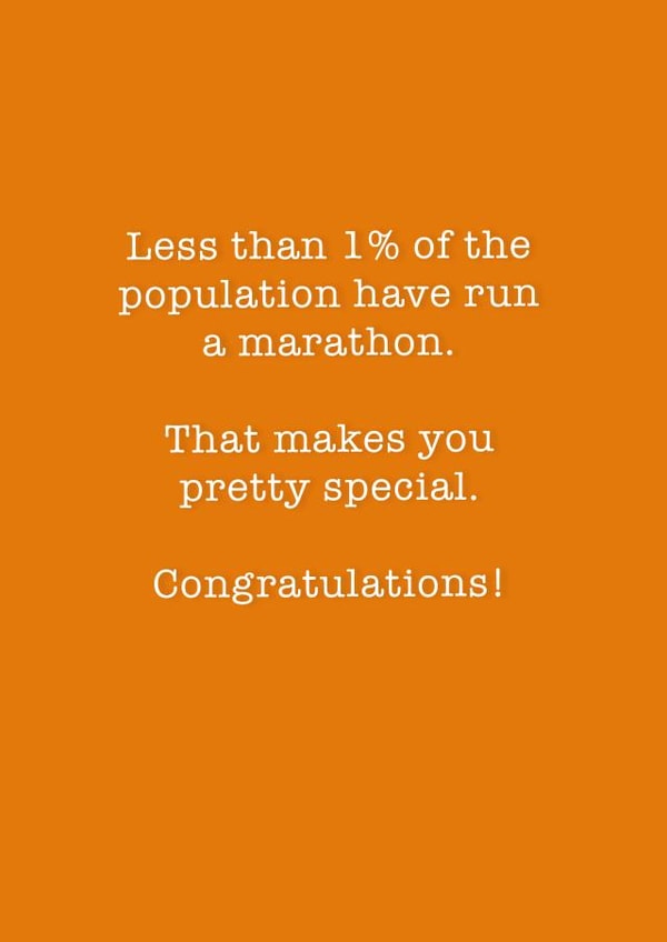marathon running Congratulations Card 13446 created by Running Cards UK