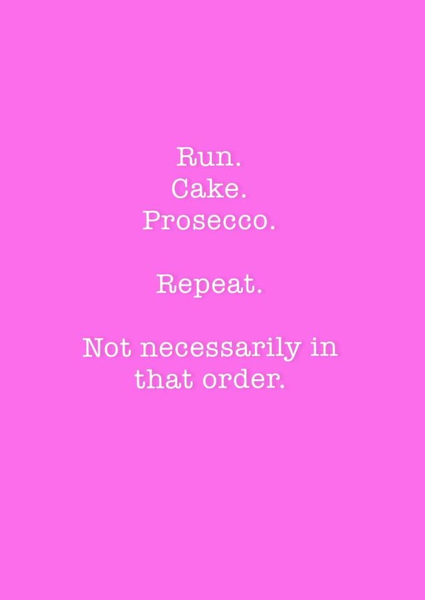 prosecco run Birthday Card 13448 created by Running Cards UK