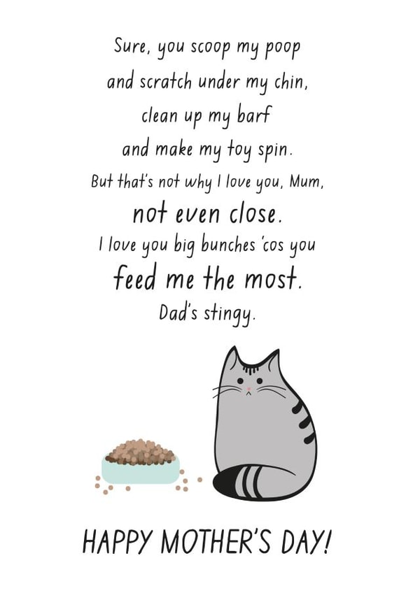 cat mum Mothers Day Card 9795 created by Miümi Cat
