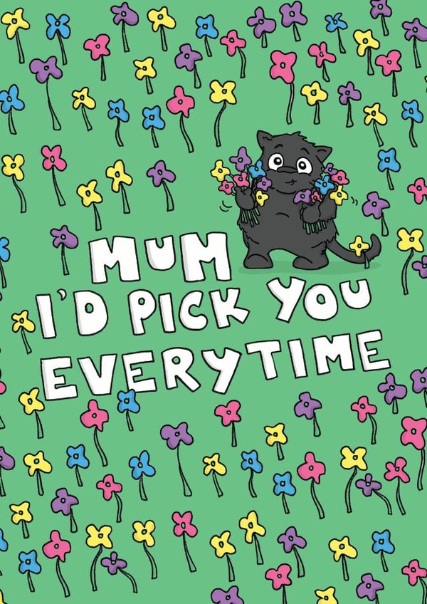 flowers green Mothers Day Card 11657 created by Kat Willott