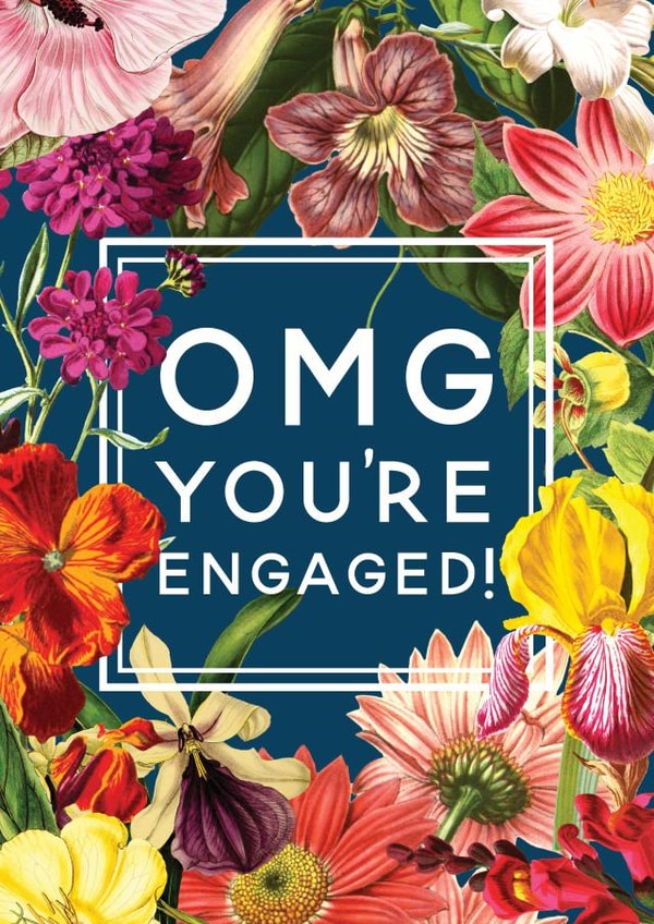 Colourful 'OMG' Engagement card created by Ivorymint cards