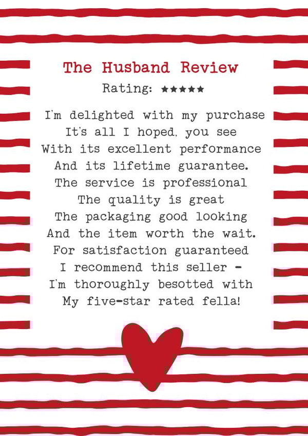 Heartfelt Valentines Day Card - Husband - The Husband Review created by Joanna Miller