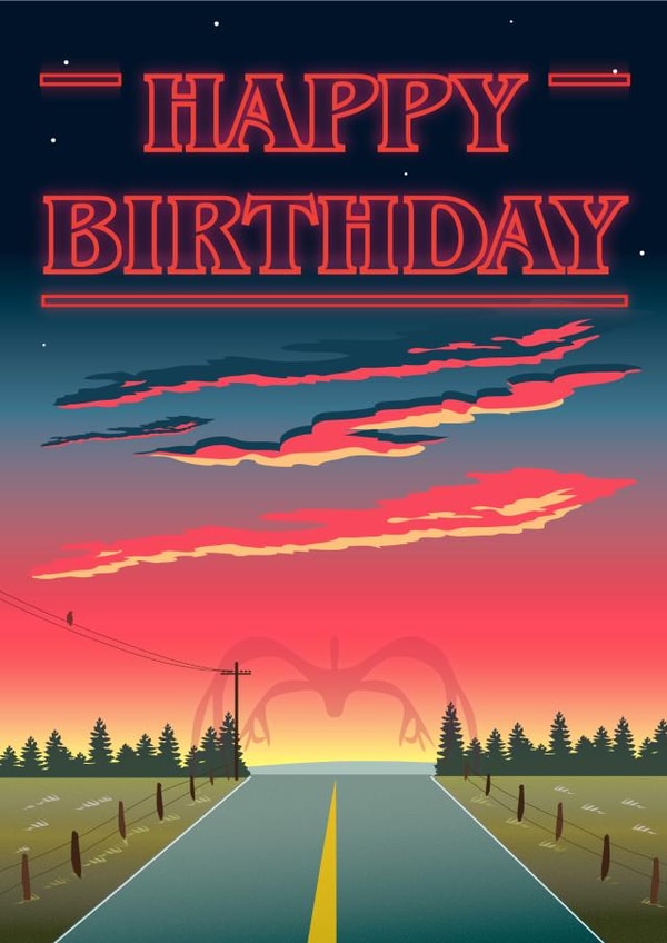 Funny Birthday Card - Stranger Things - Happy Birthday created by Jon Higham