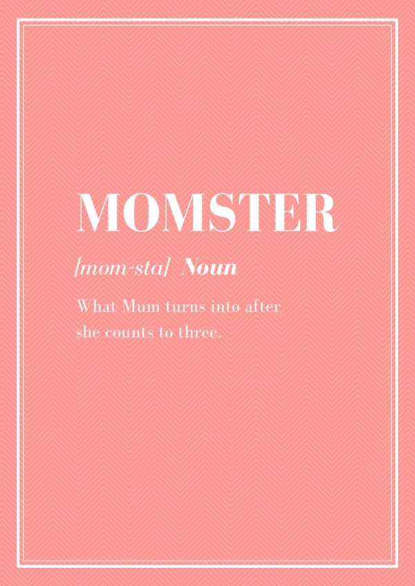momster dictionary Mothers Day Card 23841 created by Pottsy Prints