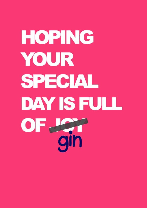 gin funny Birthday Card 13496 created by Oh My! Designs
