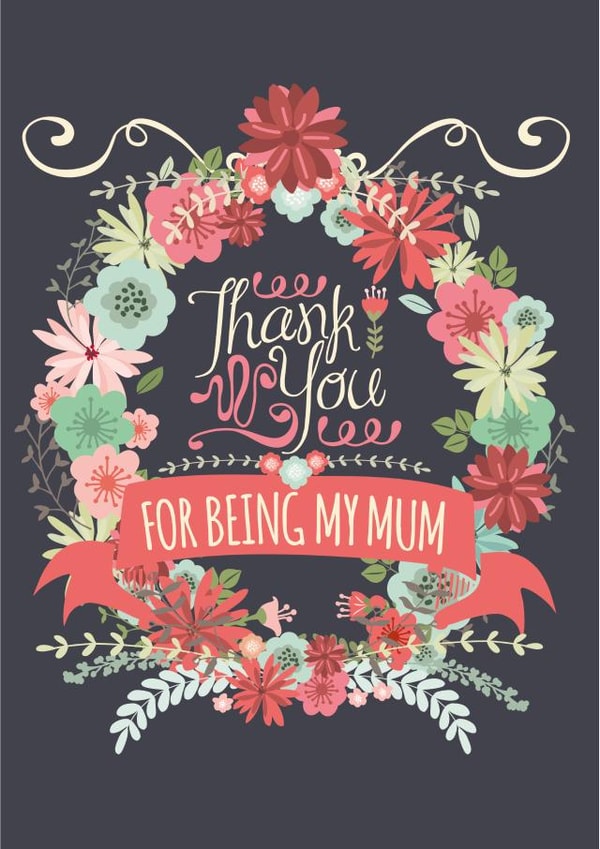 floral wreath Mothers Day Card 36676 created by Betty Kitten