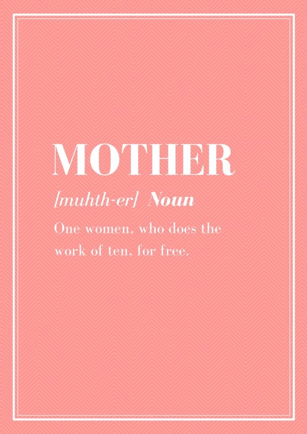 definition dictionary Mothers Day Card 1354 created by Pottsy Prints