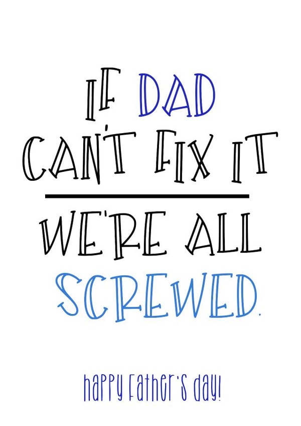 fix funny Father's Day Card 8438 created by Parsy Designs