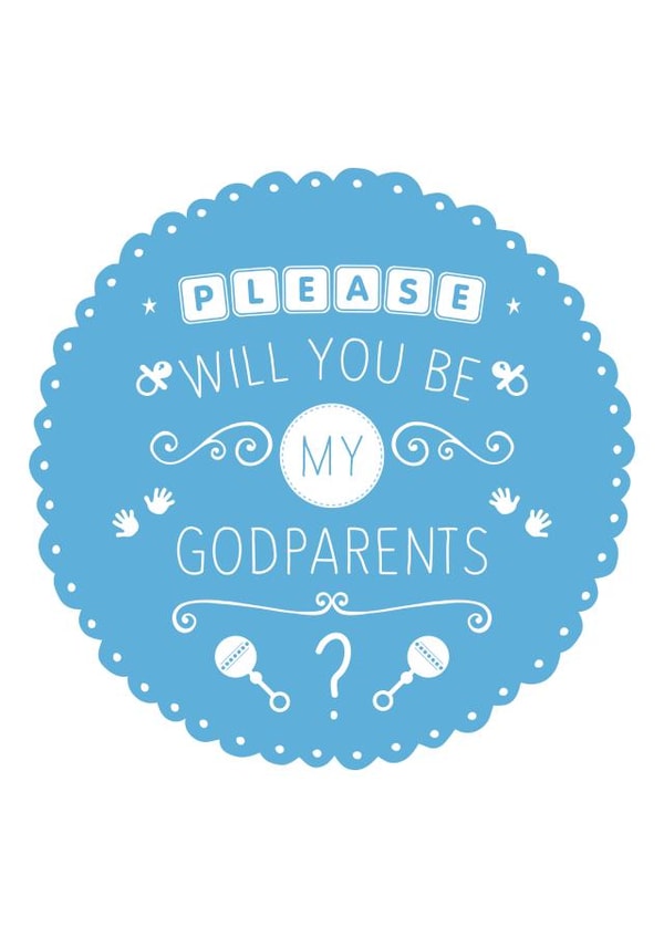 godparents blue Christening Card 4791 created by Hello Fridays Studio