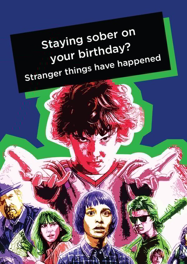 STRANGER THINGS ILLUSTRATION Birthday Card 8556 created by Thirty Mussels