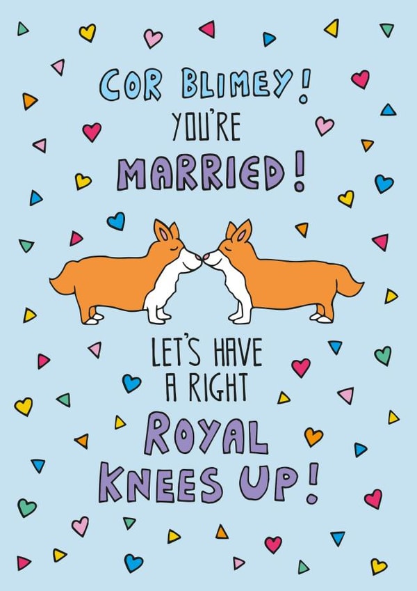 Corgis kissing - wedding day created by Kerry Stewart