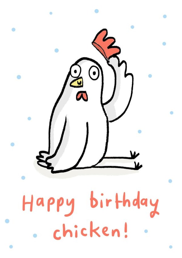 chicken Illustration Birthday Card 2929 created by Sarah Ray