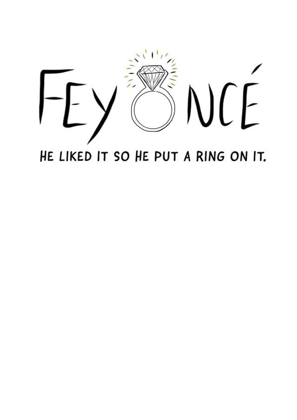 Feyoncé engagement card created by Keepseyshop
