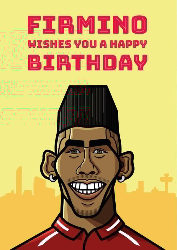 liverpool firmino Birthday Card 34304 created by Diverse Pixels