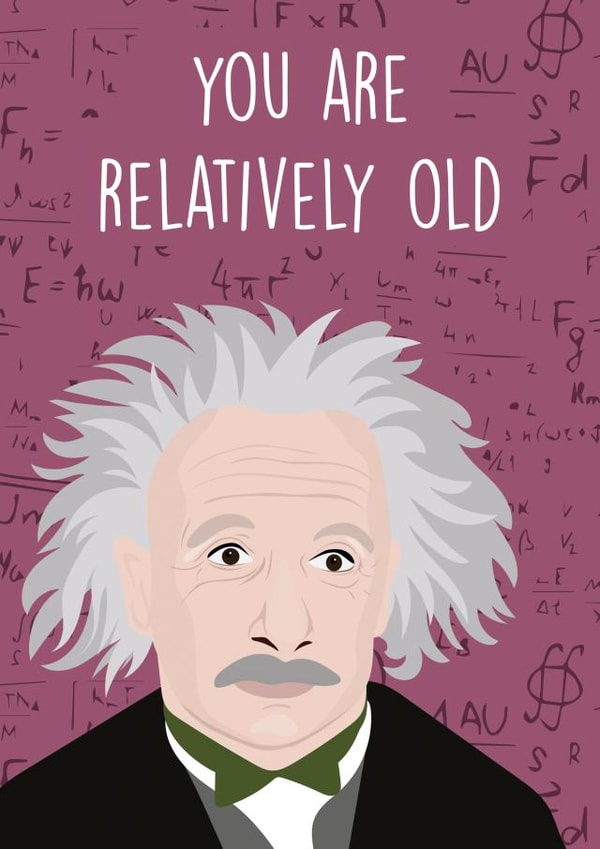 einstein relativety Birthday Card 7340 created by Rumble Cards